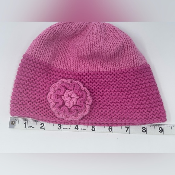 2H KNITS: Pink Knit Hat with Flower 🌸 Size: Kids Large - Picture 7 of 7